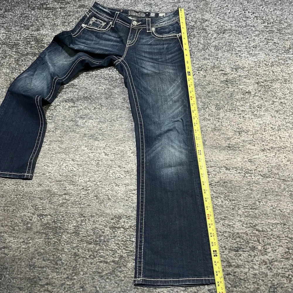 Miss Me Jeans Womens 26 (29x31) Blue Easy Boot Cut Low Rise Flare Rhinestone Y2K